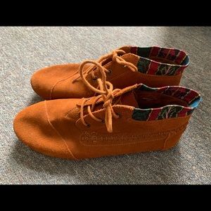 TOMS Suede Aztec Ankle Booties